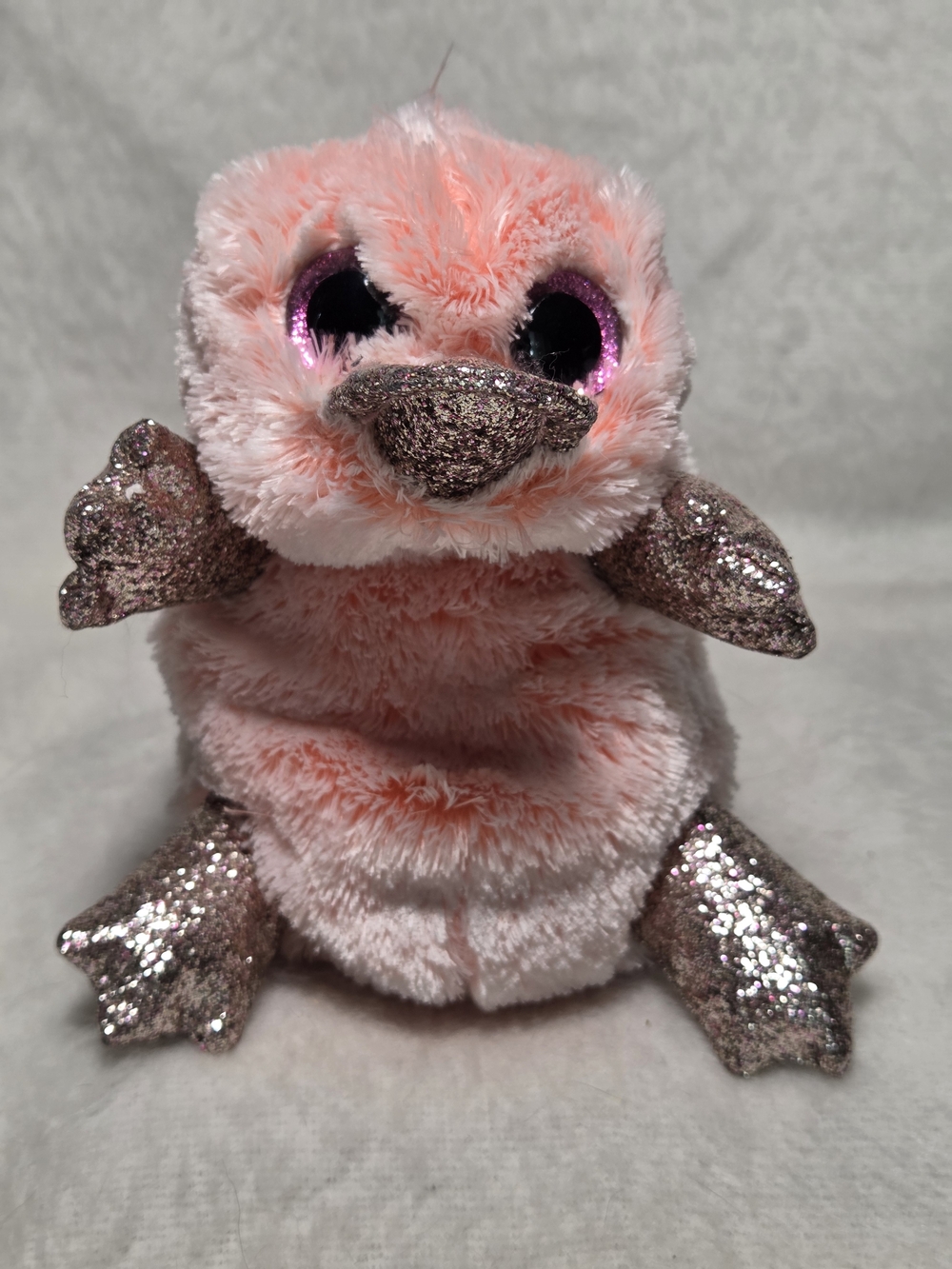 WILMA Ty Beanie Boos Pink Platypus 8" TySilk Pink with Glitter NO HANGTAG